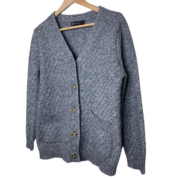 NEW YORK & COMPANY | Women's Gray Button Front Chunky Cardigan | Size M - Picture 5 of 12